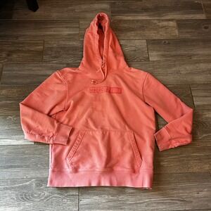 American Eagle Coral Pink Embroidered Logo Hoodie Sweatshirt Women's Small